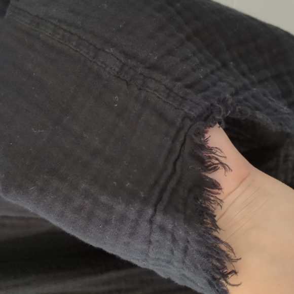 Michael Stars Gauzy Crepe Boho Beachy Minimalist Midi Dress Waist Sash& Pockets - Picture 5 of 10